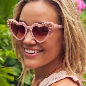Loveshack Fancy Amalia Heart Sunglasses